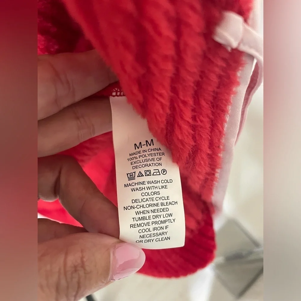 Kate Spade Red & White Shawl Collar Robe